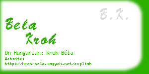 bela kroh business card